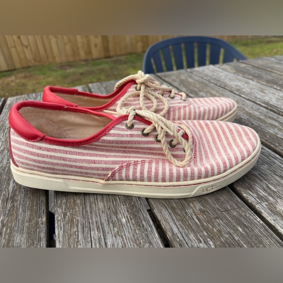 UGG Pure Mens Sneakers Size 11 Canvass Striped Laced Up - Picture 3 of 10